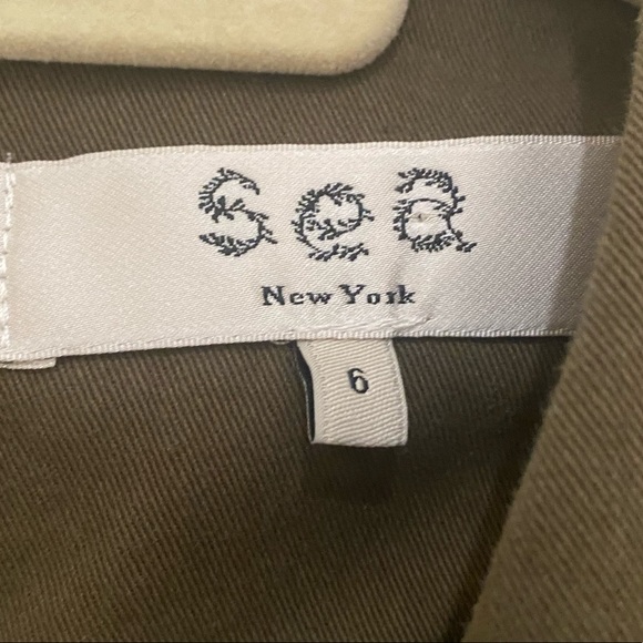 SEA Adalene Tie-waist Cotton-twill Dress in “Army” - Picture 8 of 9